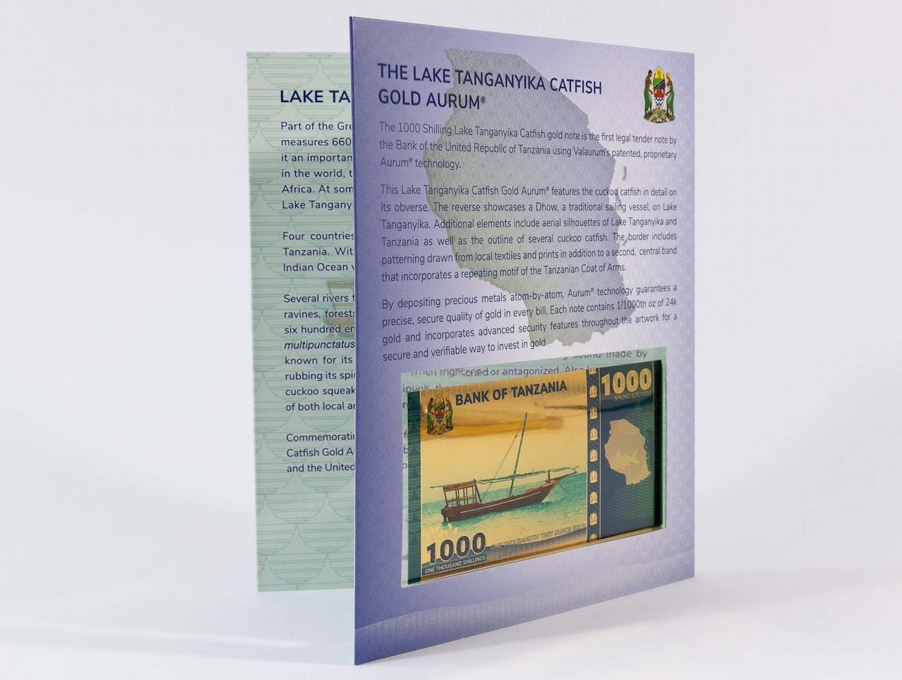 Tanzanian 1000 Shilling Lake Tanganyika Catfish Aurum® 24k Gold Bill