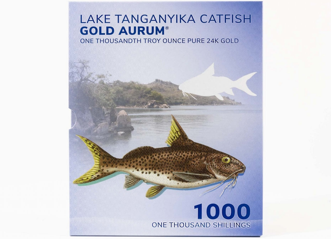 Tanzanian 1000 Shilling Lake Tanganyika Catfish Aurum® 24k Gold Bill