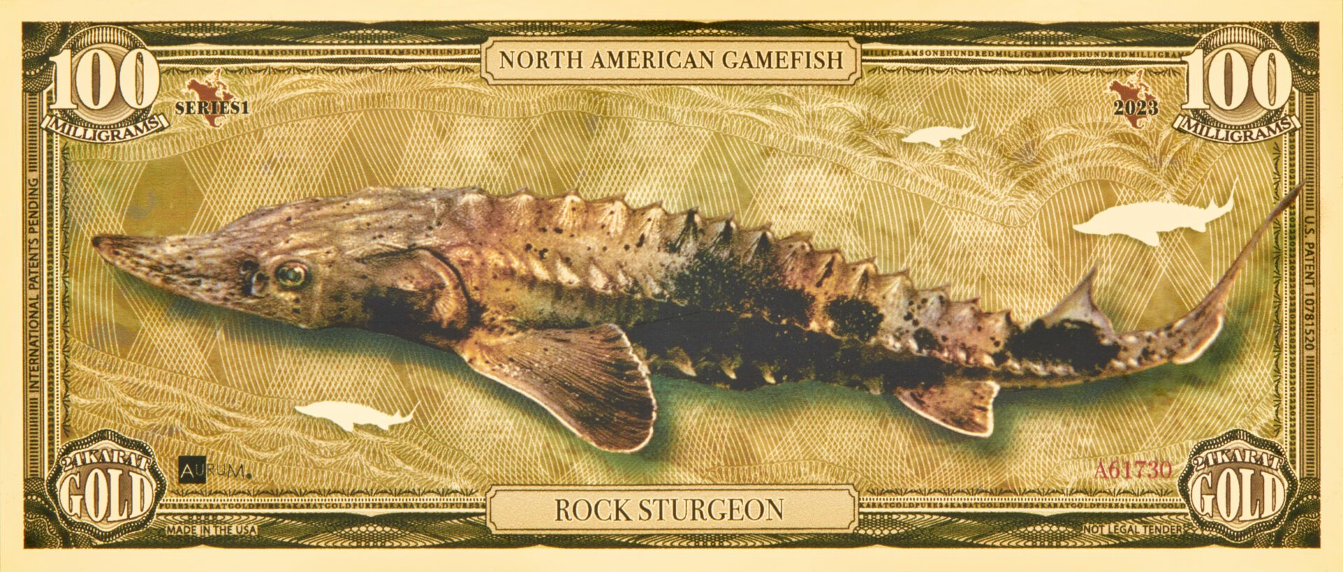 Rock Sturgeon Aurum® 100mg 24k Gold Bill