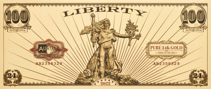 2022 St. Gaudens' Liberty Aurum® 24k Gold Bill