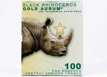 Republic of Cameroon 100 Francs CFA Black Rhinoceros Aurum® 24k Gold Bill