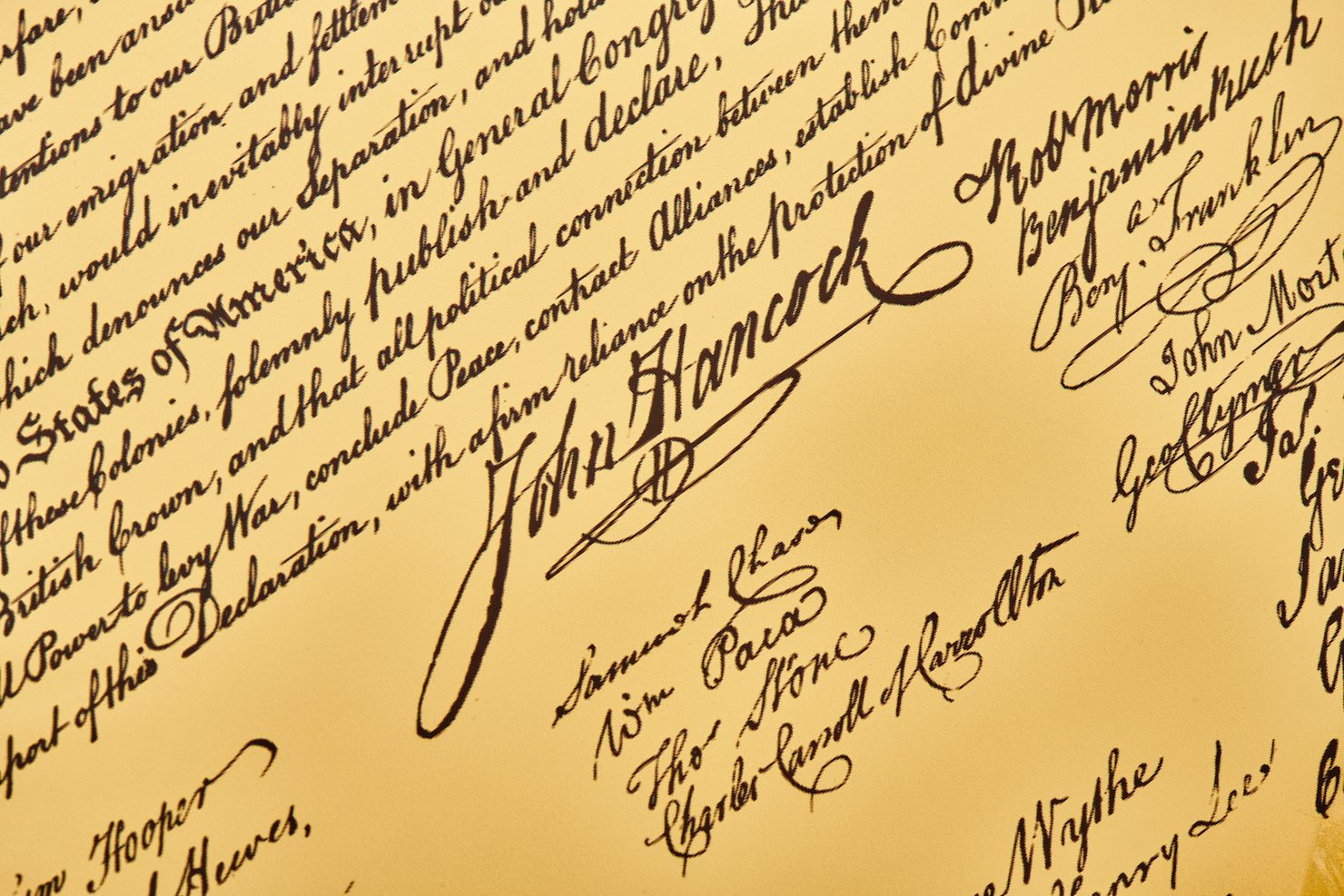 Limited Edition Declaration of Independence in Gold